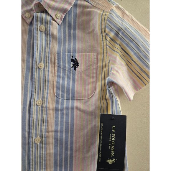 NWT U.S. Polo Assn. Short Sleeve Button-Up Oxford Shirt Boys Size Small 6/7 - Picture 5 of 5